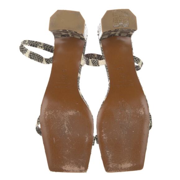 By Far Tanya Snake Print Block Heel Leather Two Strap Sandal 40 10 - Picture 9 of 9